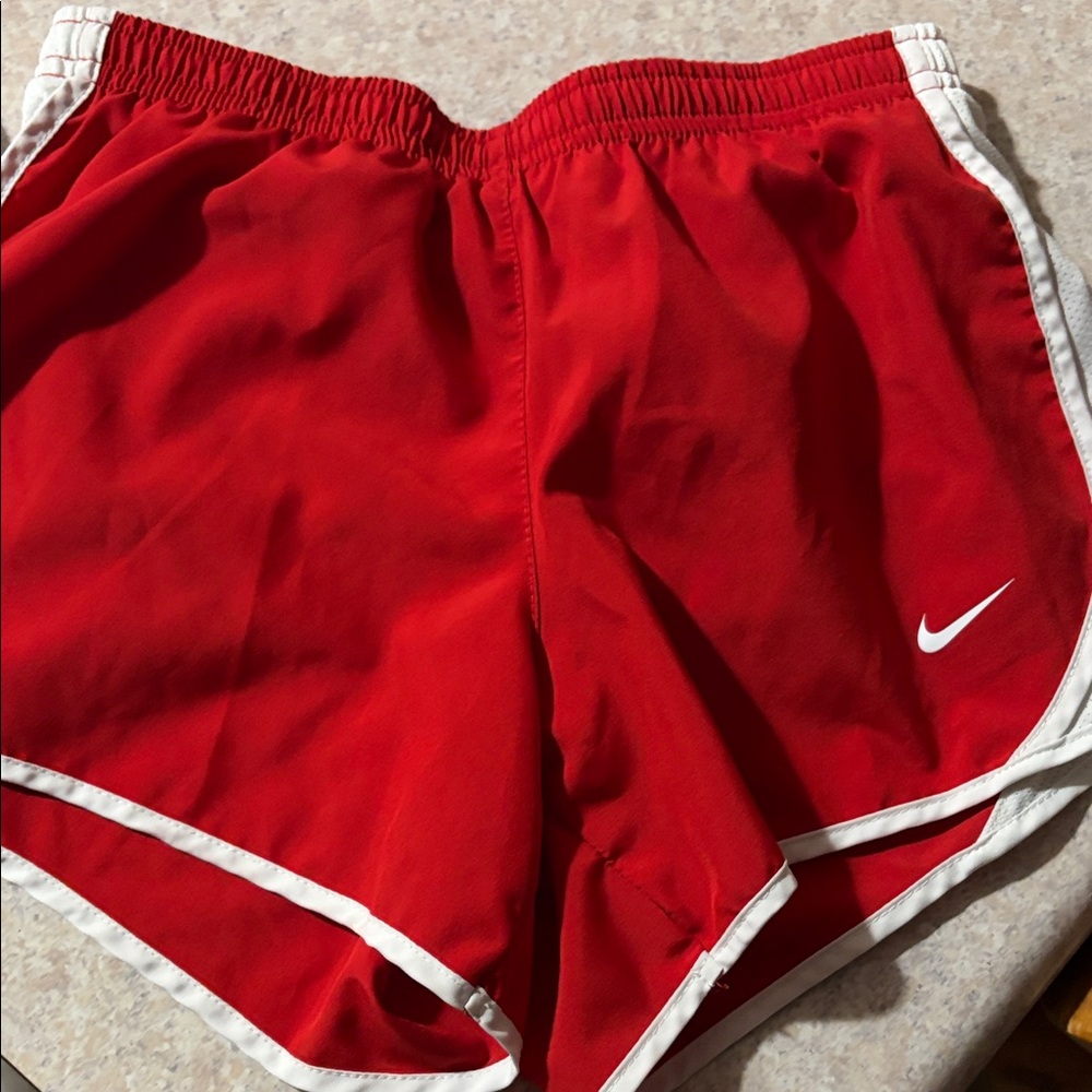 Nike Red and White Sports Shorts